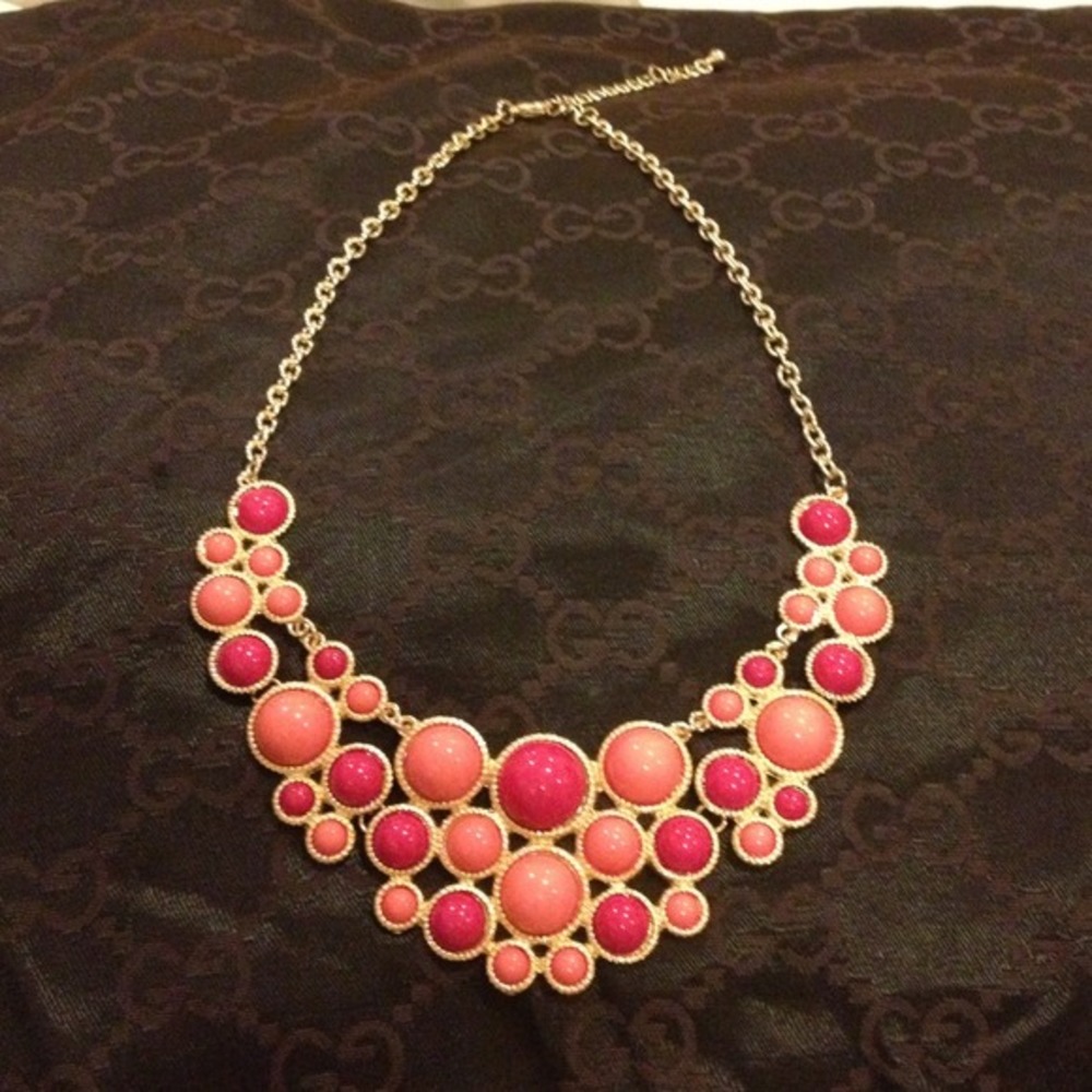 NWOT Pink & Coral Bubble necklace